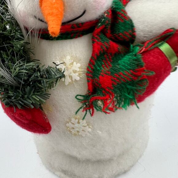 Vintage Fiber Optic Snowman Holding Christmas Tree NO PLUG TESTED - Picture 6 of 15